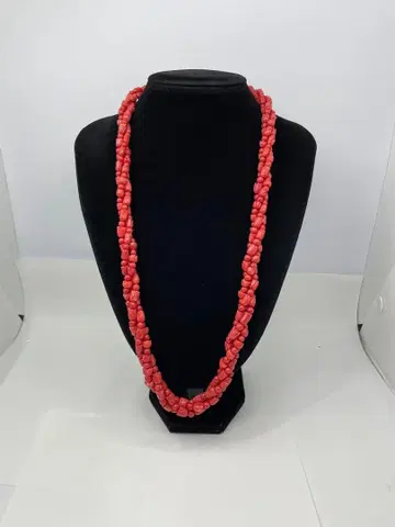 29 빈티지 코랄 비즈 롱 목걸이