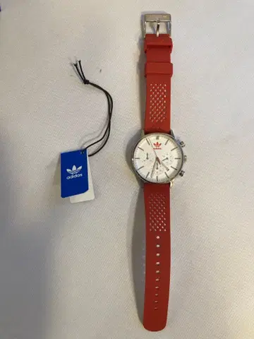adidas 빨간색 실리콘 크로노그래프 시계