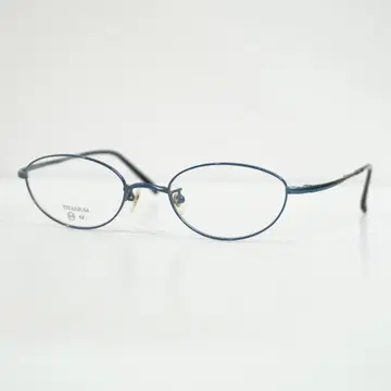 하자품 블루 티타늄 오벌 안경 프레임 렌즈 교환 가능