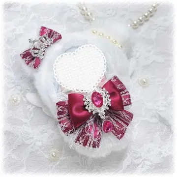 인형 의류 10cm~11cm 와인 레드 빨간색 곰돌이 귀