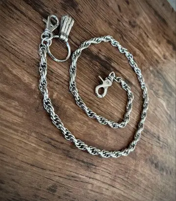 실버 트위스트 체인 월렛 체인