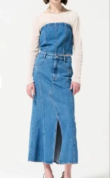 그레이스 콘티넨탈 머메이드 데님 스커트