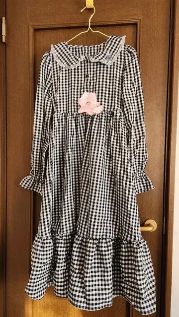 호시나 사쿠라코 시마무라 깅엄 체크 원피스 M 사이즈