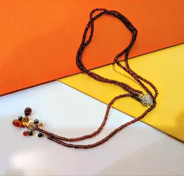 천연 준보석 다이아 참 포함 목걸이