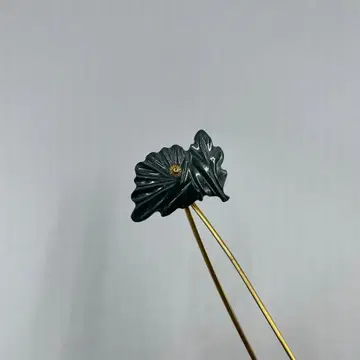 30 빈티지 다크 그린 돌 잎 모양 헤어콤