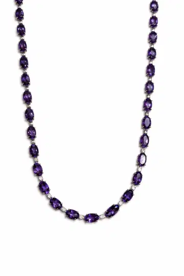 츠츠미 K10 자수정 다이아 목걸이