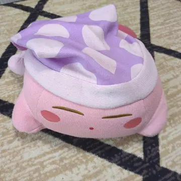 커비 핑크 봉제 인형 큰 사이즈 모자 포함