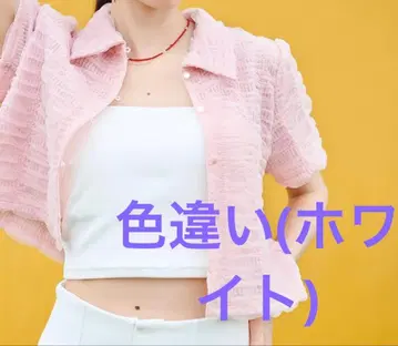 COCODEAL 시어 체크 크롭 기장 셔츠