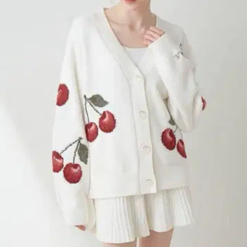 gelato pique 체리 자카드 가디건