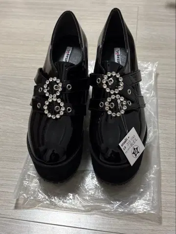 아타걸 통굽 로퍼 지뢰계 양산형 비쥬 벨트 블랙 L 사이즈