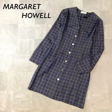 실크 100% MARGARET HOWELL 노카라 셔츠 원피스