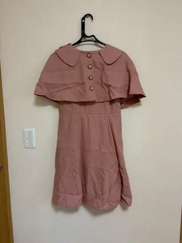 RedHerie 카라 부착 핑크 반팔 원피스