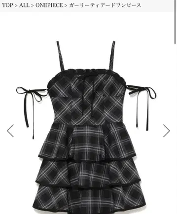 BUBBLES 걸리시 티어드 원피스 블랙 체크