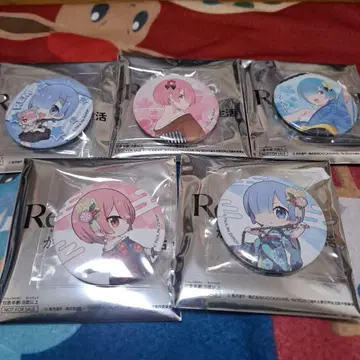 Re: 제로 기모노 디자인 렘 라무 캔뱃지 5개 세트 세가 한정판