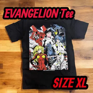 새상품 초레어 에반게리온 T셔츠 XL 애니메이션 T셔츠 EVA 블랙