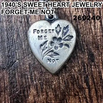 스위트하트 주얼리 물망초 꽃 실버 빈티지 목걸이 NAVY