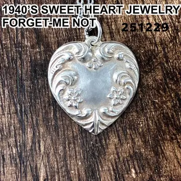 스위트하트 주얼리 물망초 꽃 실버 빈티지 목걸이 하자품