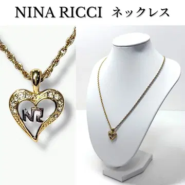 [ 컨디션 최상 ] 니나리치 목걸이 하트 골드 큐빅 NR 로고