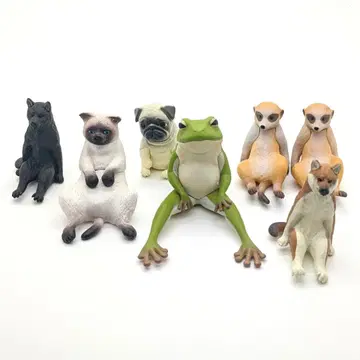 잠깐 휴식 피규어 컬렉션 5체 + 앉아있는 강아지 2체