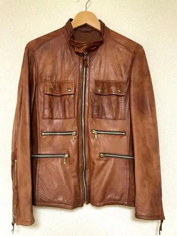 ABAHOUSE 양가죽 가죽 라이더 자켓 M 사이즈 천연 가죽 브라운