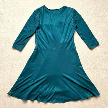 쿠 드 샹스 원피스 롱 기장 드레스 터콰이즈 블루 일본제 S