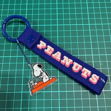 스누피 자수 택 아크릴 마스코트 키링