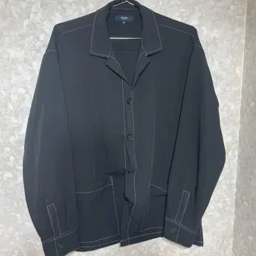 빔즈 하트 BEAMS HEART 셔츠 오픈 칼라 무지 스티치 긴팔