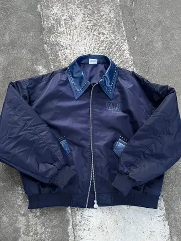 vandy the pink 봄버 나일론 자켓 옷깃 가죽