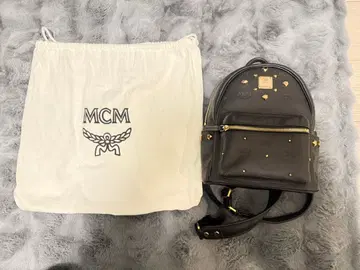 MCM 스터드 장식 블랙 백팩 수납 가방 포함