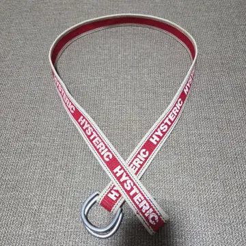 레어 HYSTERIC 로고 벨트 레드/베이지