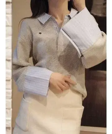 LAGUNAMOON POLO BCS 셔츠 칼라 커프스 니트 풀오버