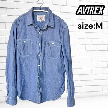 AVIREX 아비렉스 샴브레이 셔츠 긴팔 M 사이즈