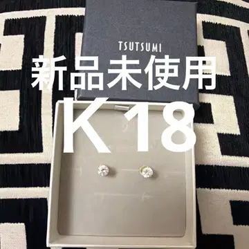 미사용 새상품 쥬얼리 츠츠미 K18 큐빅 귀걸이 양쪽 귀