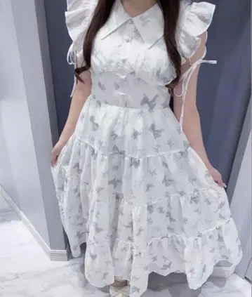 evelyn 오리지널 리본 무늬 OP 원피스 아이스 블루