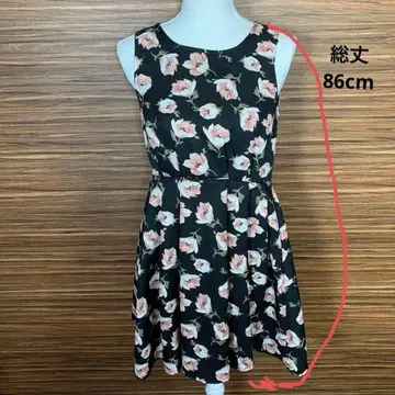 INGNI 잉그 롱 원피스 M 사이즈 블랙 꽃무늬 민소매