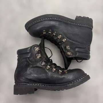 NID de GUEPES 블랙 가죽 워크 부츠