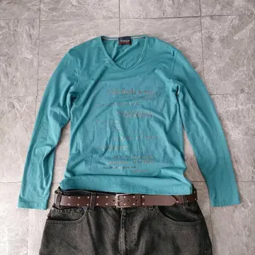 archive print long sleeve turquoise n