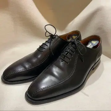 스코치 그레인 신발 블랙 가죽 플레인 SCOTCH GRAIN