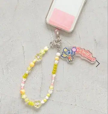 Angel Blue 플라워 비즈 스트랩 하나짱