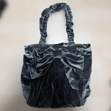 NATURAL BEAUTY BASIC 벨로아 드레이프 리본 토트백