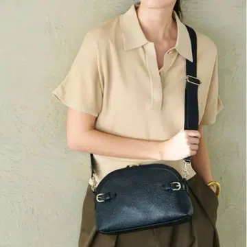 [ 새상품급 ] TOPKAPI 스코치 그레인 벨트 디자인 숄더백 블랙