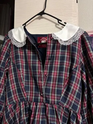 시마무라 아오키 미사코 Hello Kitty 체크 무늬 원피스 M