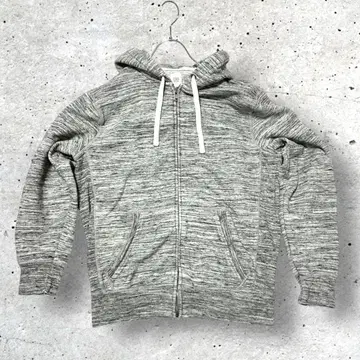 GAP 그레이 풀 집업 후드티 제브라 무늬 긴팔 후드 부착 포켓