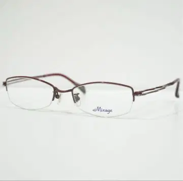 새상품 일본제 Mixage 티타늄 와인색 여성용 안경 렌즈 교환 가능