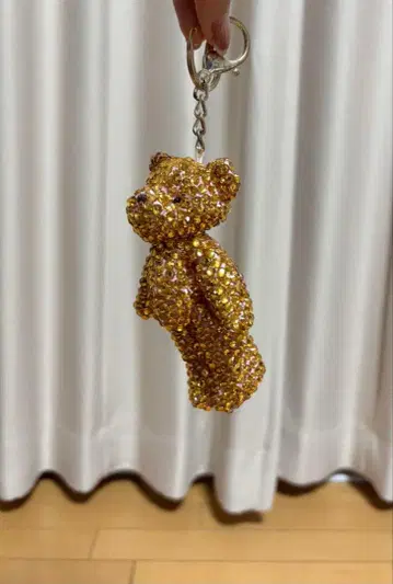 반짝이는 큐빅 테디베어 참 키링