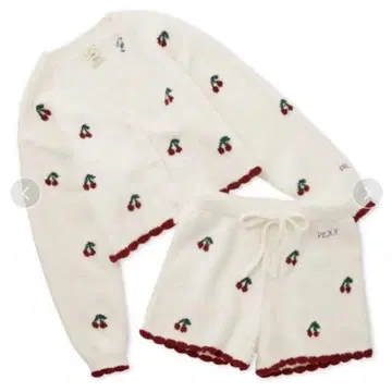 gelato pique 체리 패턴 자카드 가디건 & 숏팬츠 세트