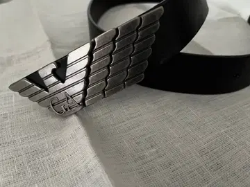 엠포리오 아르마니 가죽 벨트 블랙 GA 로고