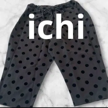 ichi 도트 무늬 린넨 와이드 팬츠 코튼 사무엘 F 사이즈