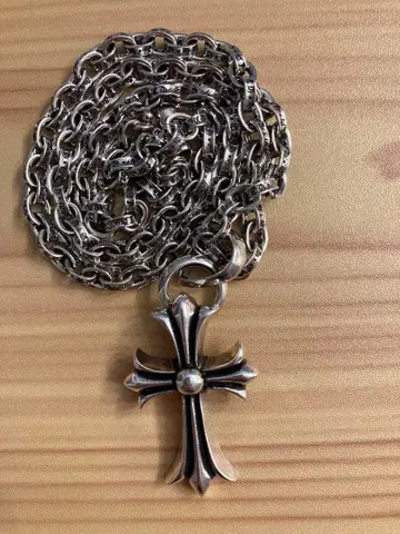 크로스 목걸이 페이퍼 체인 액세서리 실버925 각인