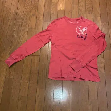 American Eagle 빈티지 긴팔 티셔츠 빨간색
